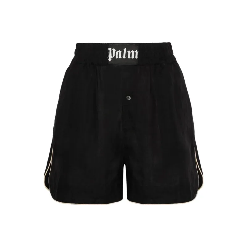 PALM ANGELS Linen Shorts-0