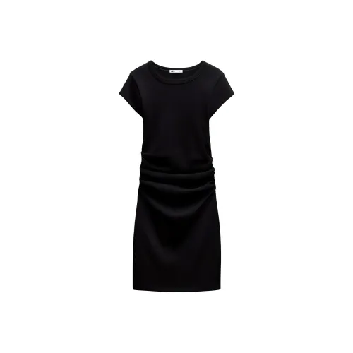 ZARA Short Sleeved Dresses Women's Black