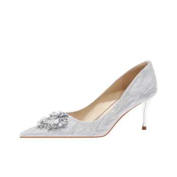 Lan Miao Slim Heel High Heels 6.5CM Women's Silver