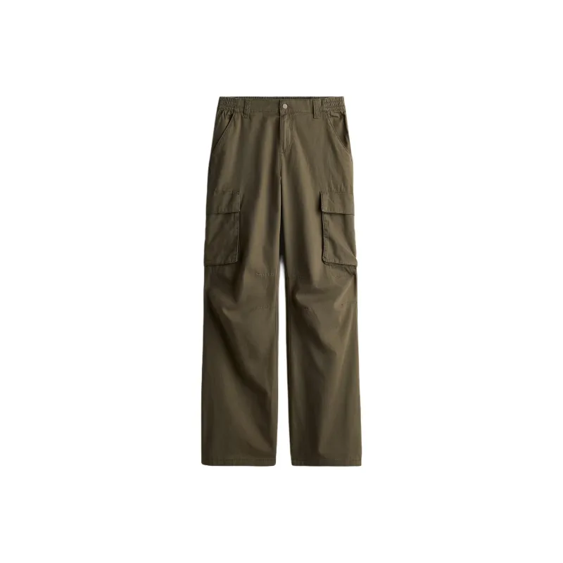 H&M Cargo Pants Women's Dark Khaki Green-0