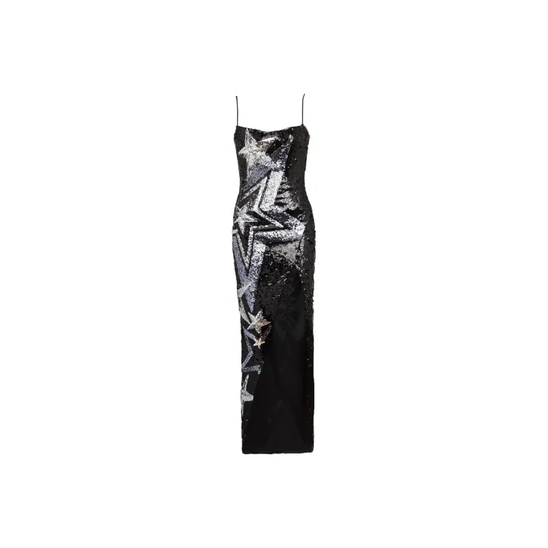 BALMAIN Star-pattern Sequinned Maxi Dress-0