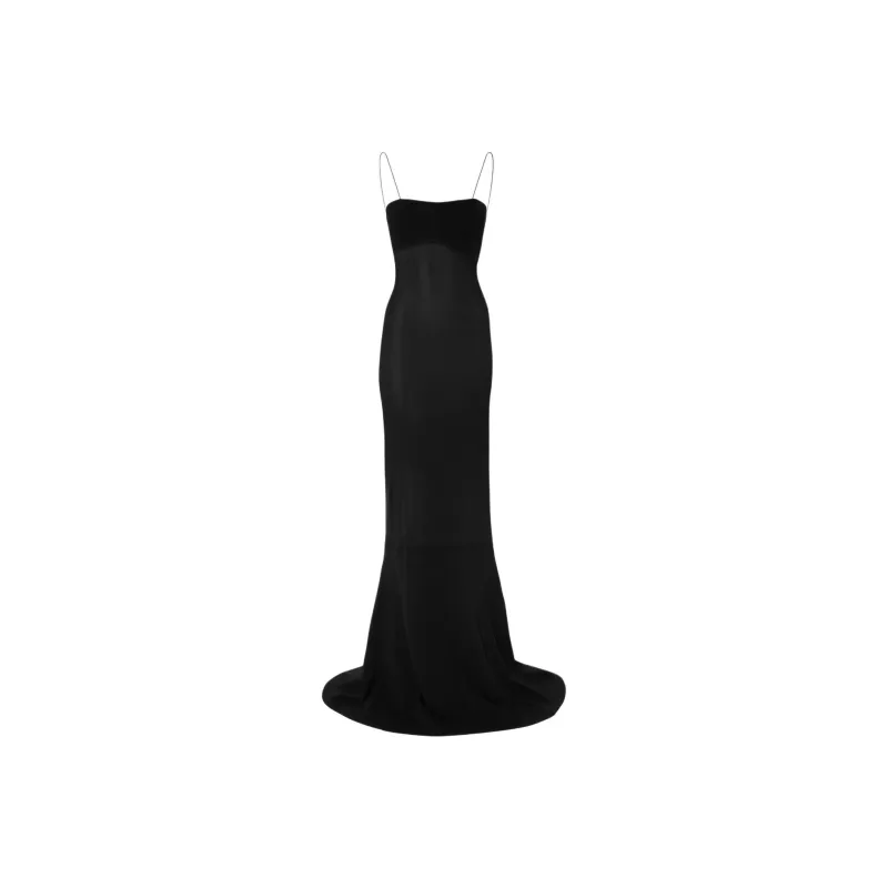 Jacquemus Fine Knit Maxi Dress Black-0