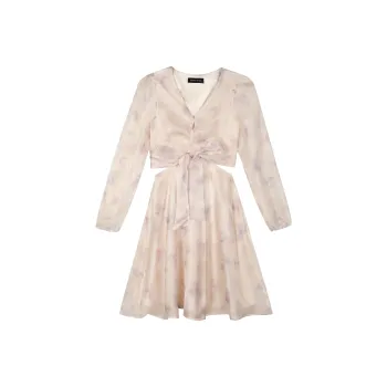 EIDOLON GRAIN Long Sleeved Dress Women's Apricot