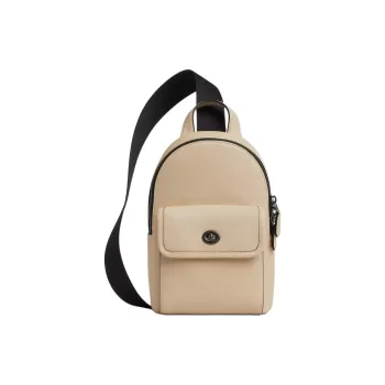 COACH Cow Leather Sling Bag Small Size Men's Ivory & Black