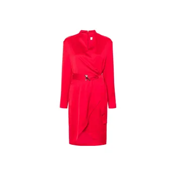 Genny Wrap Satin Dress