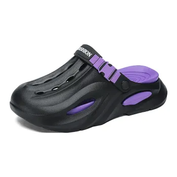 BEAR UNION Home Slippers Black Purple