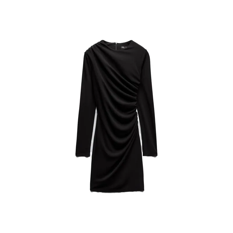 ZARA Long Sleeved Dress Women's Black-0