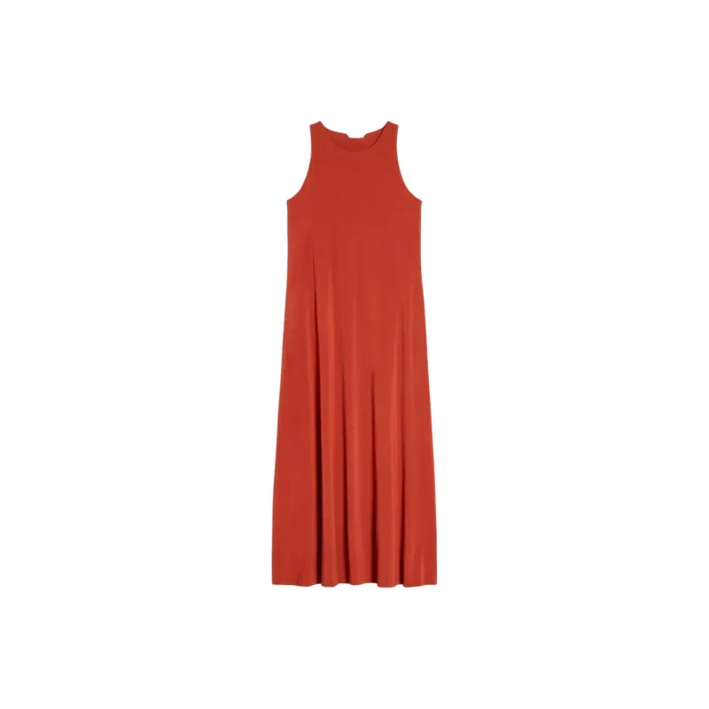 MaxMara Supremo Collection Abito A-Line In Jersey Stretch Sleeveless Dress Women's Earth Red-0