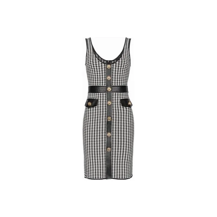 PINKO FW23 Sleeveless Dress Women's Black-0