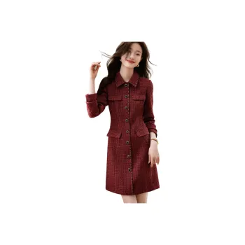 Mo Han Yi Mei Long Sleeved Dresses Women's New Year Red