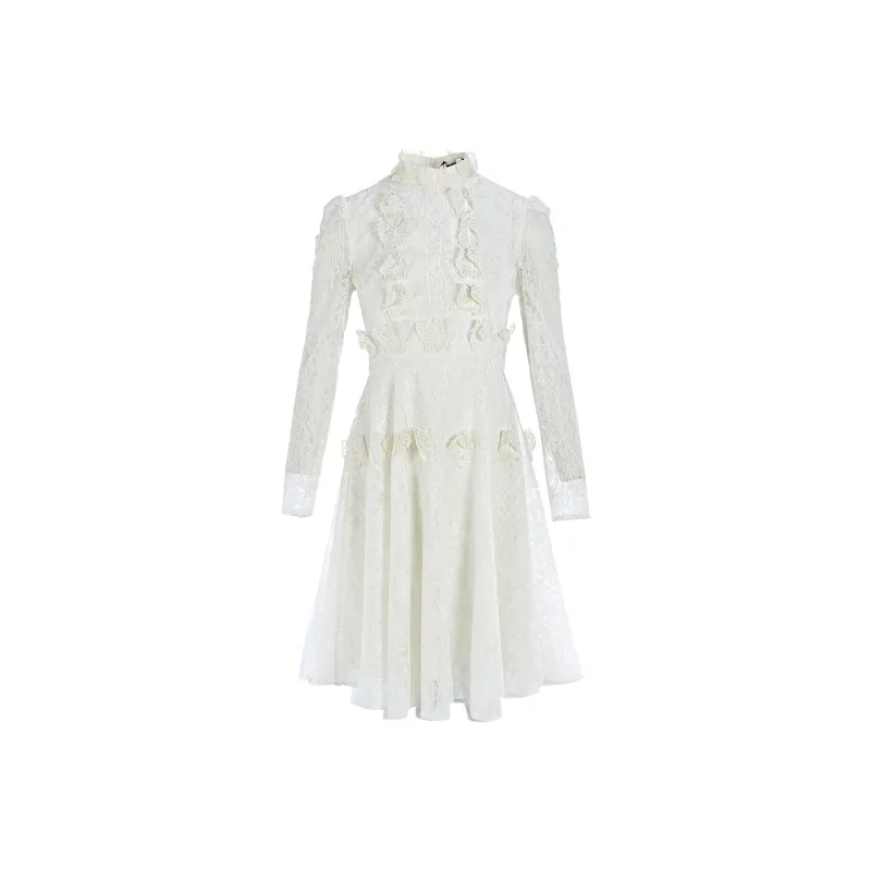 Marie Elie Long-Sleeved Dresses Women's White-0