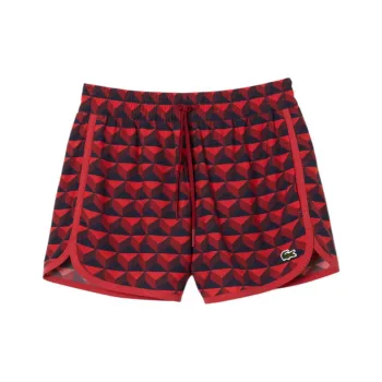 LACOSTE Logo embroidered Geometric print Shorts
