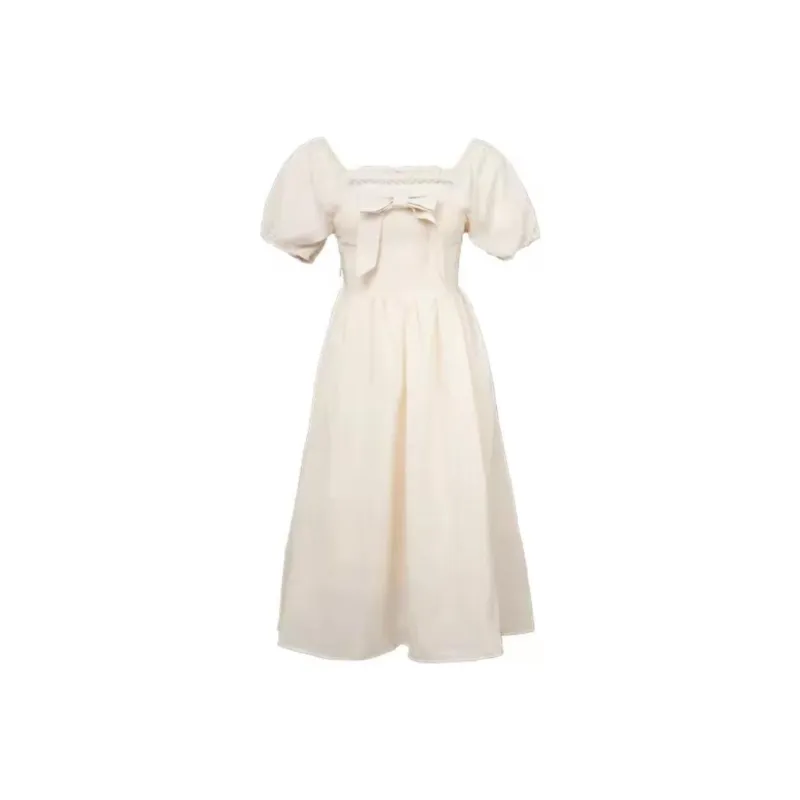 PAIN OR PLEASURE Short Sleeved Dresses Women's Apricot-0