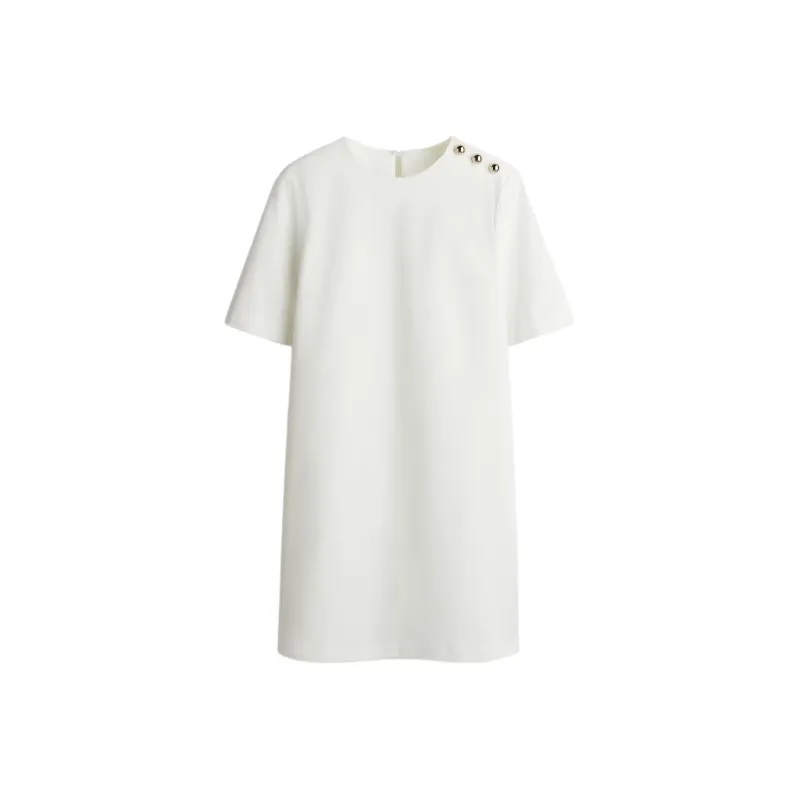 H&M Short Sleeved Dresses Women's White-0