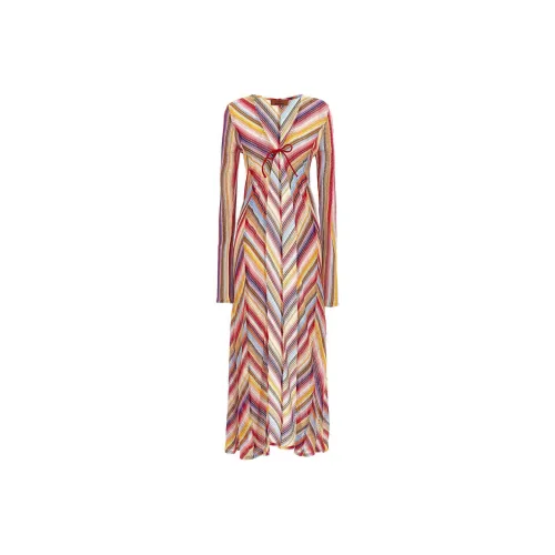 MISSONI Zigzag-Woven Front-Tied Maxi Cardigan