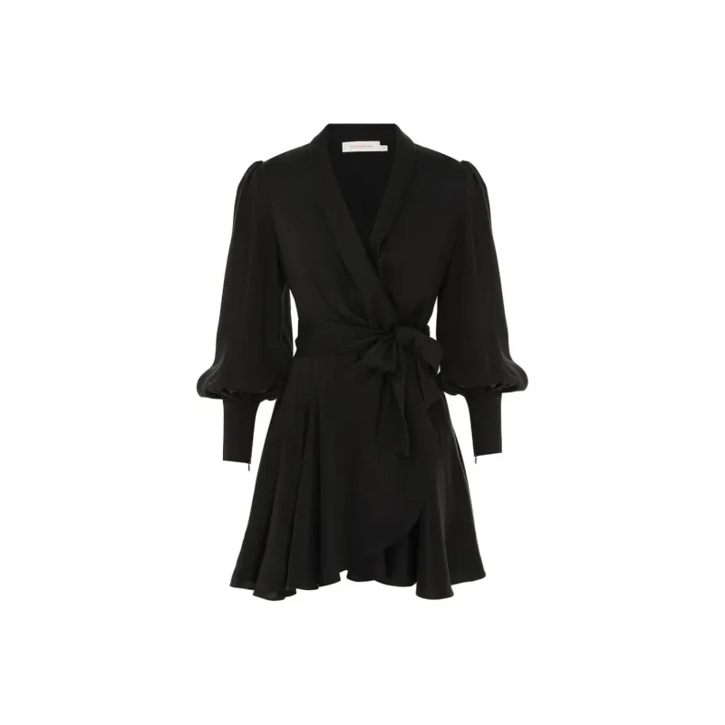 Zimmermann V Neck Wrapped Mini Dress-0