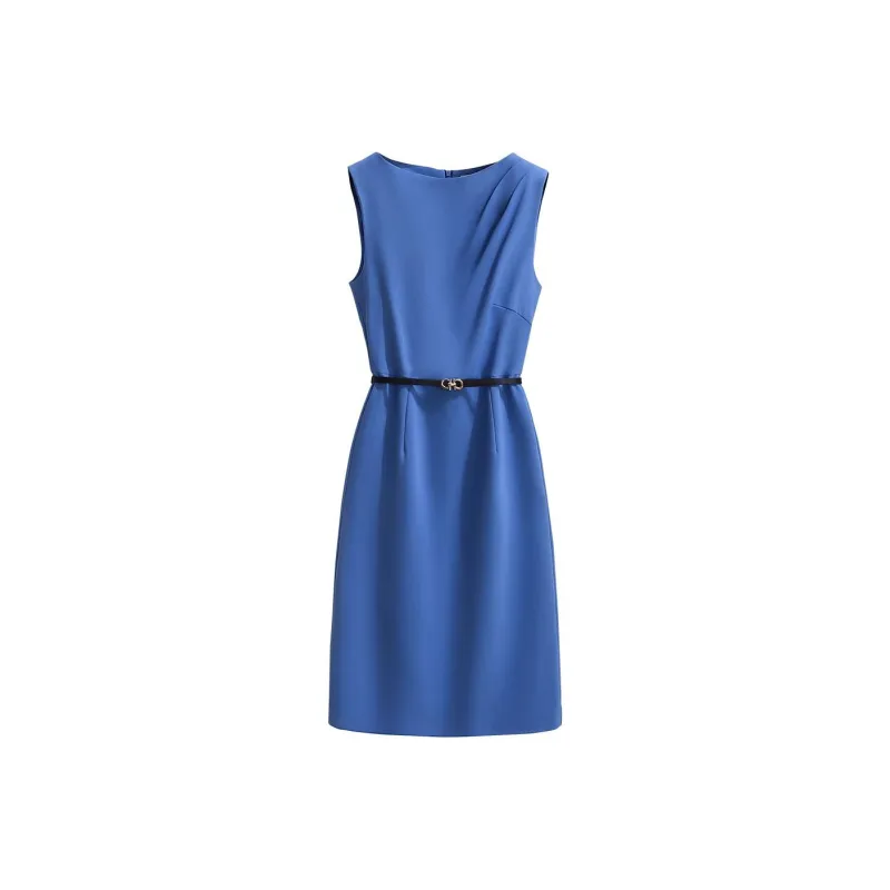 Silky Queen Sleeveless Dress Women's Blue-0