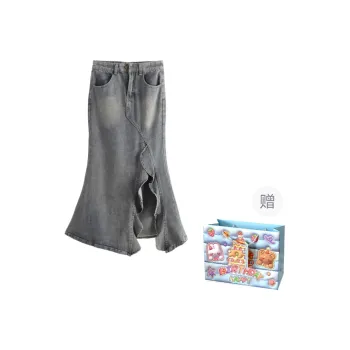 QUIET ANGEL Denim Long Skirt Women's Blue