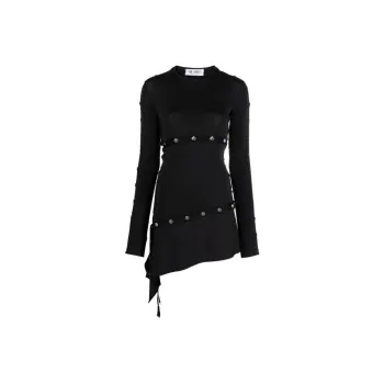 The Attico Studded Asymmetric Midi Dress