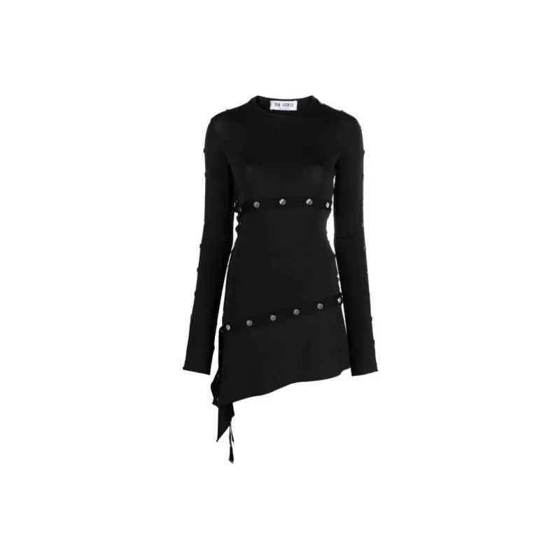 The Attico Studded Asymmetric Midi Dress-0