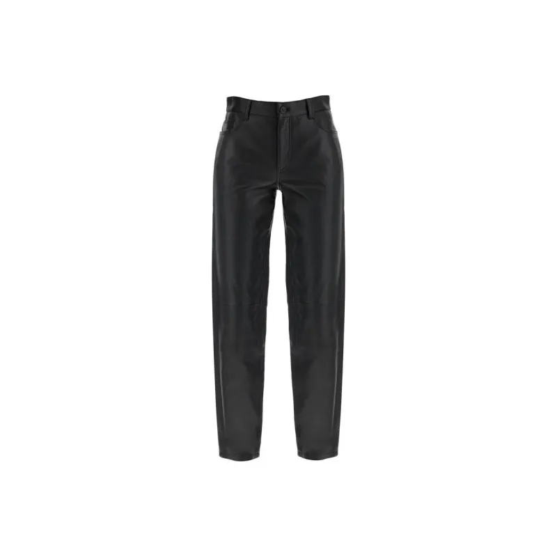 TOTEME Leather Pants Women's Black-0
