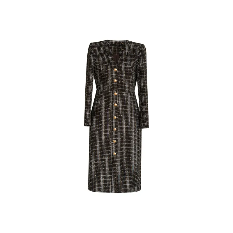 ROEYSHOUSE Long Sleeved Dresses Women's Plaid-0