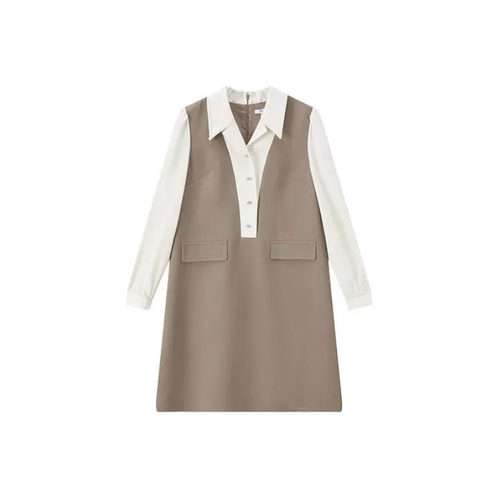 FINITY Long Sleeved Dresses Women's Khaki-0