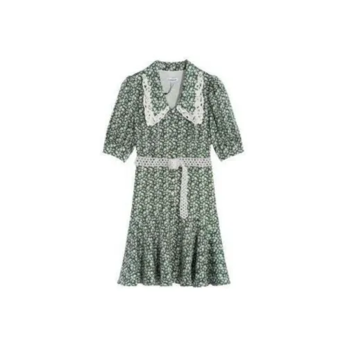 Bebe Short Sleeved Dresses Women's White Green