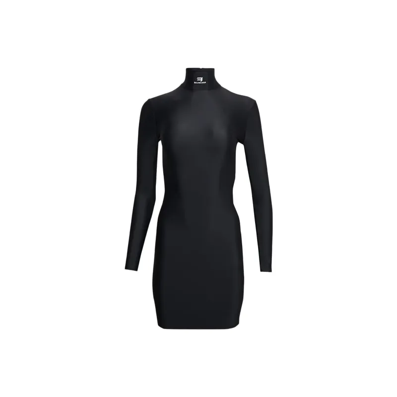 Balenciaga Turtleneck Mini Dress 'Black'-0