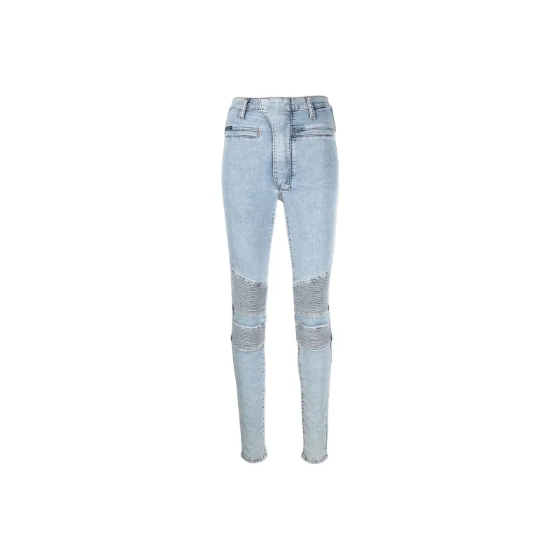 PHILIPP PLEIN Iconic High Waisted Biker Jeans-0