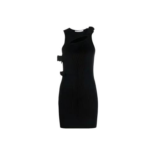 COPERNI Asymmetric Flower Knit Mini Dress 'Black'