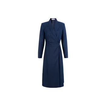 MISSSHINE Long Sleeved Dresses Women's Navy Blue
