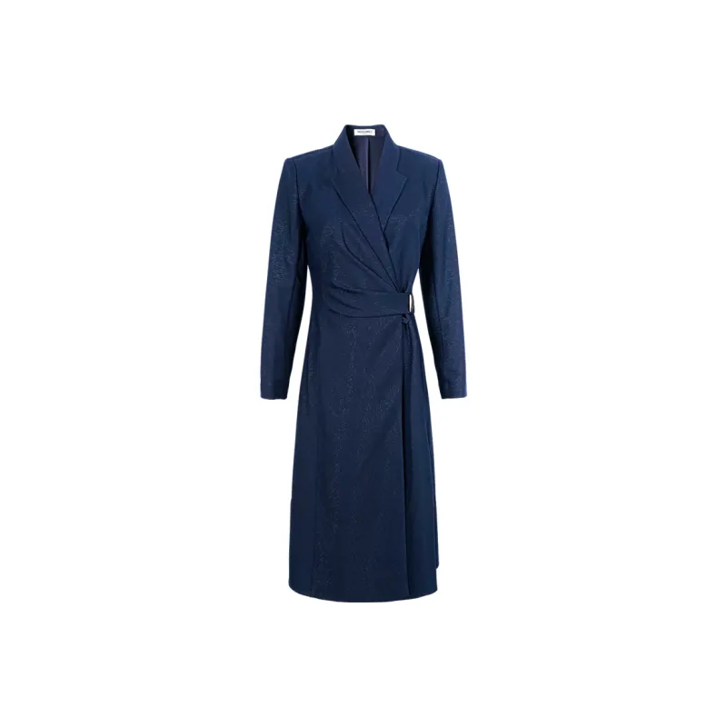 MISSSHINE Long Sleeved Dresses Women's Navy Blue-0