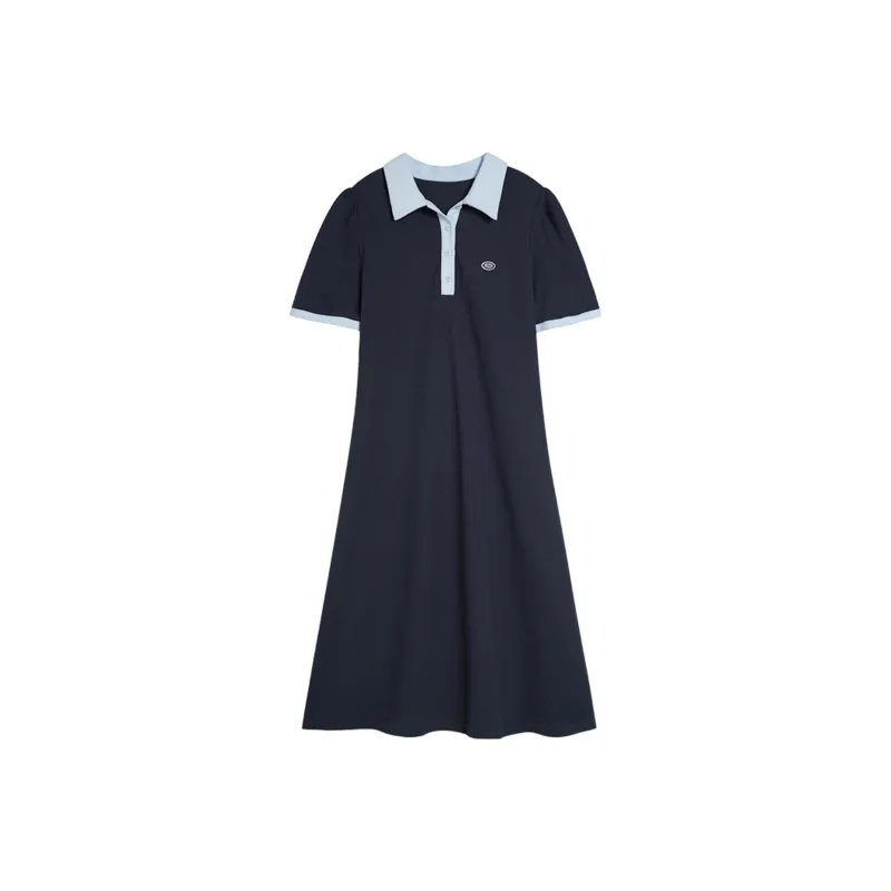 Gui'er Short-Sleeved Dresses Women's Dark Blue-0