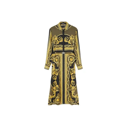 VERSACE Barocco Printed Long Sleeved Midi Dress