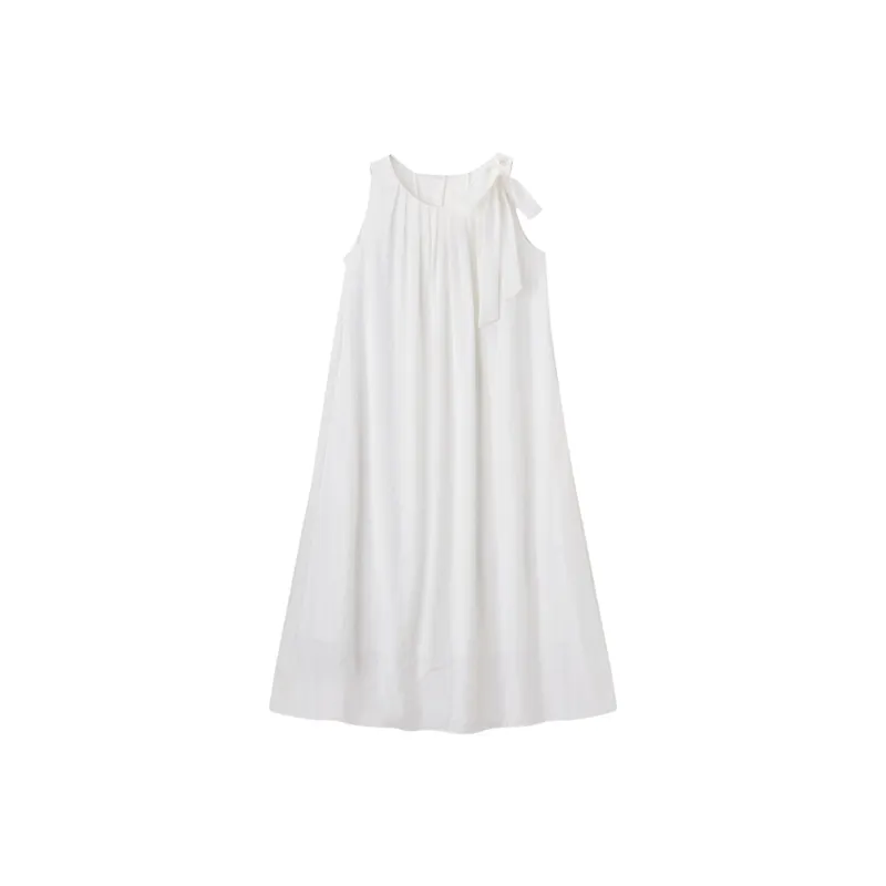XIANGYING Sleeveless Dress Women's White-0