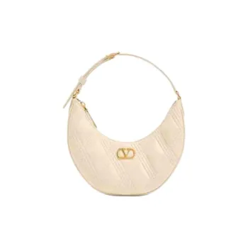 Valentino Sheepskin One Shoulder Handbag Mini Women's Butter White