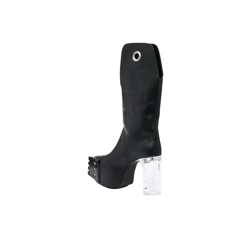 RICK OWENS/RO Kowboy Grill Ankle Boots 14cm Men's Black-3