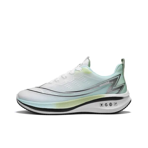 Warrior Breathable Height Increase Low Top Casual Running Shoes Womens White Dark Blue Black