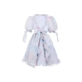 White with Multicolor Print