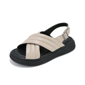 PANSY Beach Sandals Women's Beige/Blue/Black