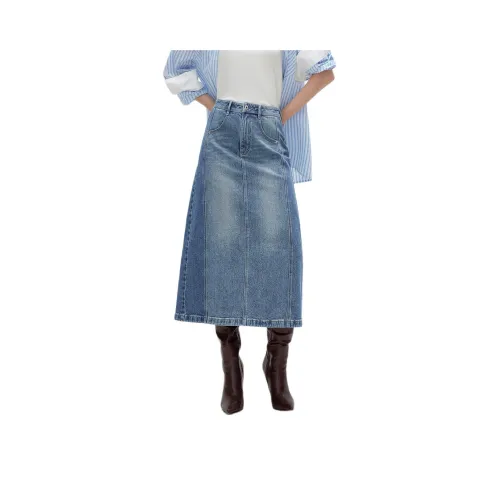 ONLY URBAN REVIVO Denim Short Skirts Womens Light Blue Women's