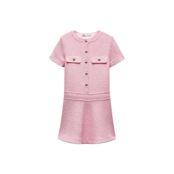 ZARA Short-Sleeved Dresses Women's Pink