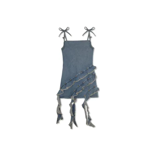 GUESS x YUEQI QI Slip Dresses Women's Blue