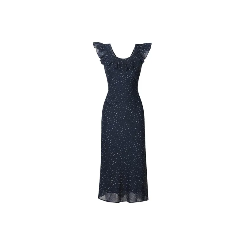 PAZZO Short Sleeved Dress Women's Galaxy Star Dots-0