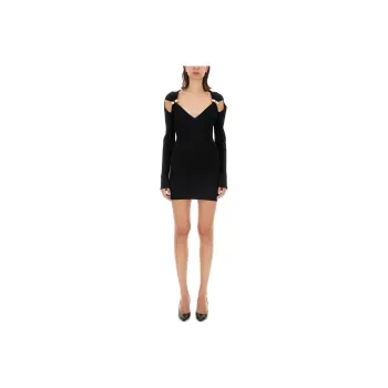 MOSCHINO Cut Out Detailed Long Sleeved Mini Dress