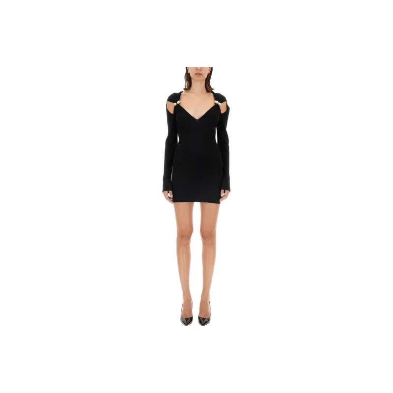 MOSCHINO Cut Out Detailed Long Sleeved Mini Dress-0