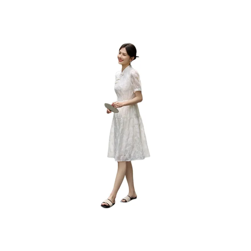 XWI SS24 Short Sleeved Dress Women's Ecru-0