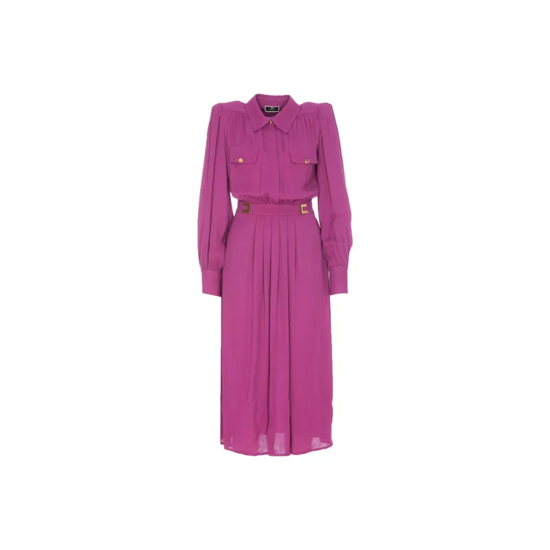 Elisabetta Franchi Long Sleeved Dresses Women's Purple-0