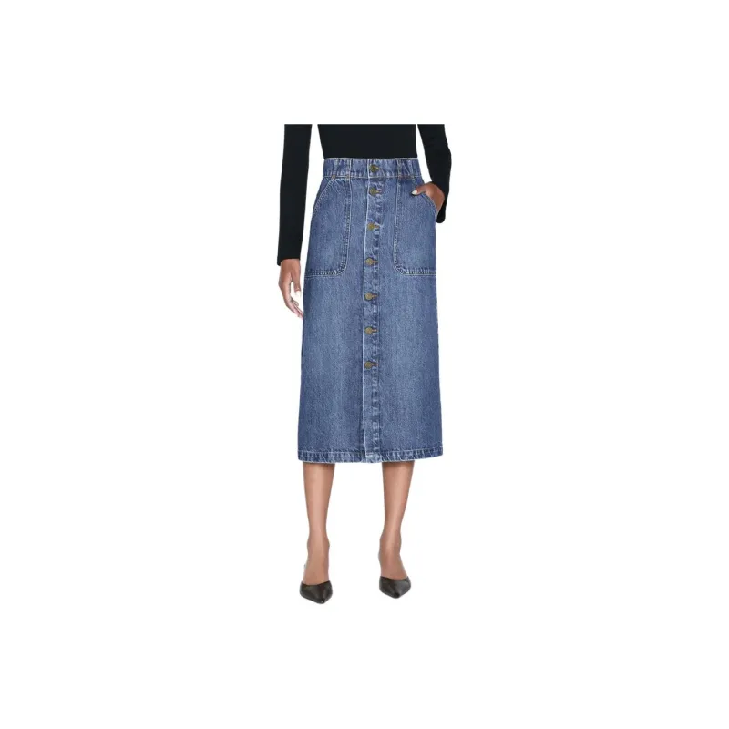 FRAME FW24 Denim Long Skirt Women's Dark Blue-0